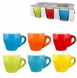 ARCA COFFEE Kolorowy Zestaw Filiżanek Do Kawy Espresso 90ml - 6szt.