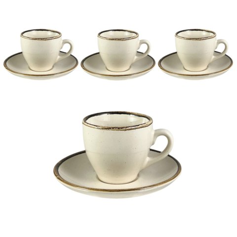 ARCA TIERRA Beżowy Zestaw Filiżanek Do Kawy Espresso 90ml - 4szt ARCA TIERRA Beżowy Zestaw Filiżanek Do Kawy Espresso 90ml - 4szt