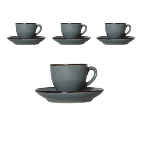ARCA TIERRA Szary Zestaw Filiżanek Do Kawy Espresso 90ml - 4szt