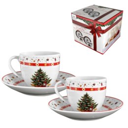 ARCA ZESTAW 2x Filiżanka + 2xSpodek Czerwony 150ml