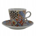 ARCA Zestaw Filiżanek Fuert Espresso + podstawki Ceramika Włochy kpl. 6 szt