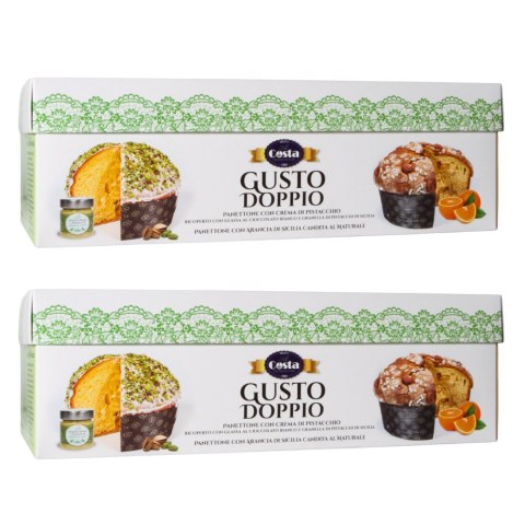 COSTA DOLCI PANETTONE Pistacjowe + Krem + Panettone 1kg + DRUGA SZT GRATIS