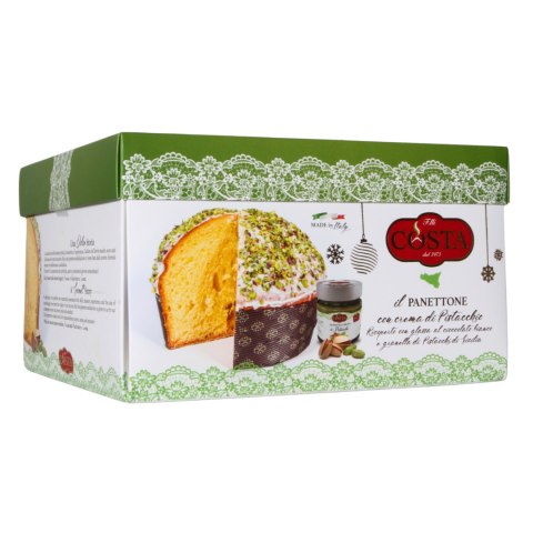 COSTA DOLCI PANETTONE z Pistacjami 810g + Krem Pistacjowy Włochy 190g COSTA DOLCI PANETTONE z Pistacjami 810g + Krem Pistacjowy Włochy 190g