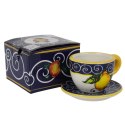 FILIŻANKA ESPRESSO 50 ml Granatowa + Spodek Włochy