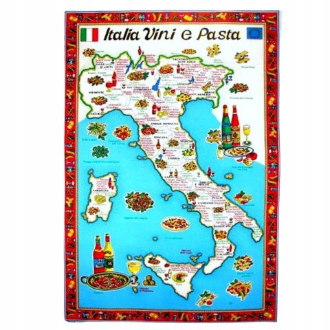 FILIŻANKA + Ścierka Kuchenna Italia Potrawy Włochy Prezent