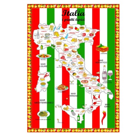 FILIŻANKA + Ścierka Kuchenna Italia Włochy Prezent