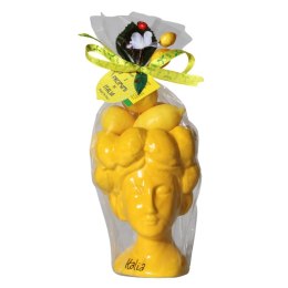 Głowa Sycylijska Żółta Ceramika + 4x Mydełka Cytrynowe Włochy