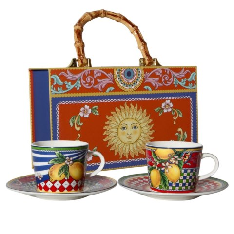 KUFEREK Box Filiżanka Espresso + Podstawka 2x Ceramika 50ml Włochy Prezent