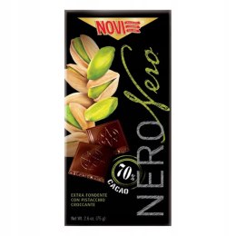 NOVI Czekolada Gorzka 70% z Pistacjami 75g