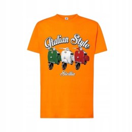T-SHIRT koszulka VESPA SICILIA POMARAŃCZOWA M Włoc