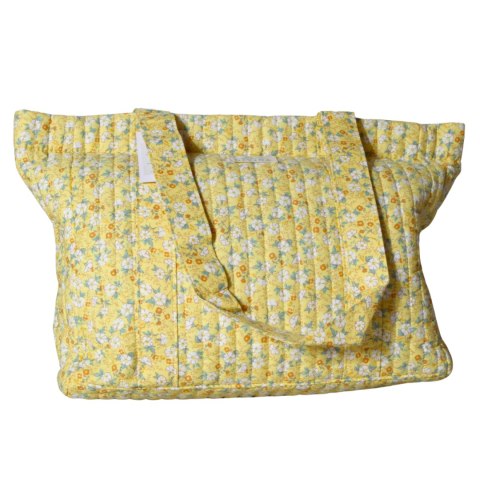 TORBA TOREBKA DASMKA SHOPPER 100% Bawełna Żółta 46x32 cm Włochy