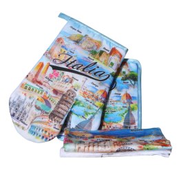 ZESTAW KUCHENNY Rękawica + Ścierka + Podkładka Italia Prezent