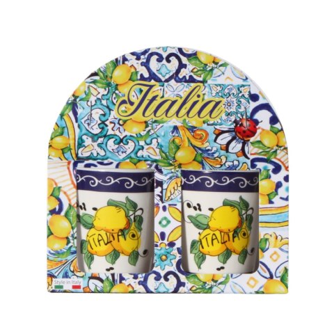 Zestaw 2x KIELISZKI 50ml Biało-Granatowe Ceramika