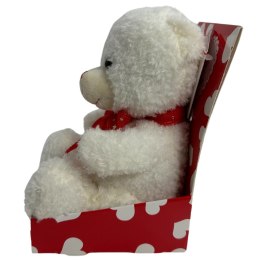 MASKOTKA Biały Pluszowy Miś 16cm z kokardką LOVE Włochy Prezent