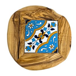 Deska z drewna oliwnego do krojenia serwowania 18x19cm