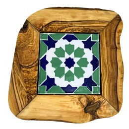 Deska z drewna oliwnego do krojenia serwowania 19x18cm