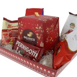 ZESTAW Prezentowy Włoski Panettone Praliny Ciastka Cukierki