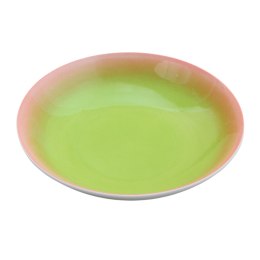 ARCA TAVOLA Zielono-Rózowy Talerz Głęboki Obiadowy 20cm Porcelana