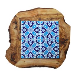 Deska z drewna oliwnego do krojenia serwowania wzór 10 35x30cm