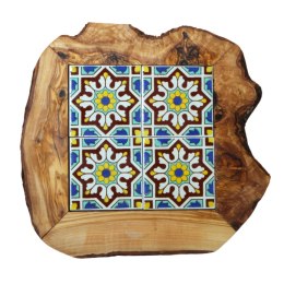 Deska z drewna oliwnego do krojenia serwowania wzór 2 35x30cm