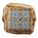 Deska z drewna oliwnego do krojenia serwowania wzór 5 35x30cm