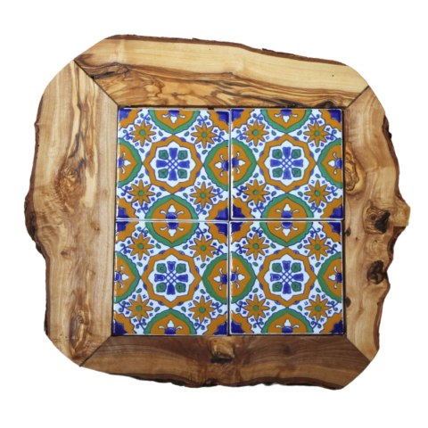 Deska z drewna oliwnego do krojenia serwowania wzór 5 35x30cm Deska z drewna oliwnego do krojenia serwowania wzór 5 35x30cm