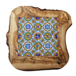 Deska z drewna oliwnego do krojenia serwowania wzór 5 35x30cm