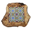 Deska z drewna oliwnego do krojenia serwowania wzór 5 35x30cm