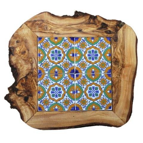 Deska z drewna oliwnego do krojenia serwowania wzór 5 35x30cm Deska z drewna oliwnego do krojenia serwowania wzór 5 35x30cm
