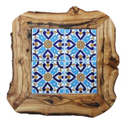 Deska z drewna oliwnego do krojenia serwowania wzór 6 35x30cm