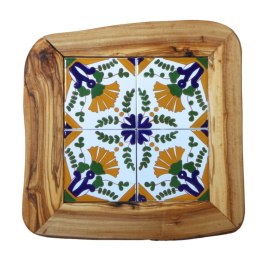Deska z drewna oliwnego do krojenia serwowania wzór 8 35x30cm