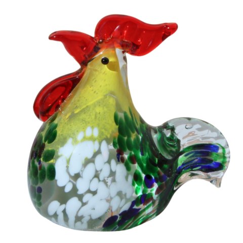 SZKLANA DEKORACJA Kogucik Żółty 9cm Typu MURANO SZKLANA DEKORACJA Kogucik Żółty 9cm Typu MURANO