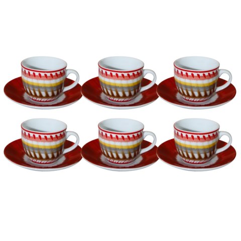 ARCA APULIA Czerwony Zestaw Filiżanek Do Kawy Espresso 90ml - 6szt. ARCA APULIA Czerwony Zestaw Filiżanek Do Kawy Espresso 90ml - 6szt.
