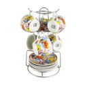 ARCA MEDITERRANEA Zestaw Filiżanek Do Kawy Espresso + Ekspozytor 90ml-6szt