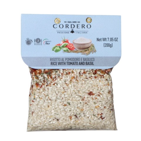 CORDERO RISOTTO Z POMIDORAMI I BAZYLIĄ Ryż 200g Włochy CORDERO RISOTTO Z POMIDORAMI I BAZYLIĄ Ryż 200g Włochy