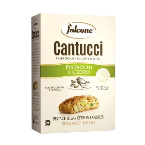 FALCONE CANTUCCI Włoskie Ciastka z Pistacjami i Cytronem 180g FALCONE CANTUCCI Włoskie Ciastka z Pistacjami i Cytronem 180g