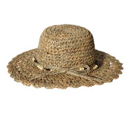 KAPELUSZ SŁOMKOWY DAMSKI HANDMADE Letni Plażowy z Trawy Morskiej