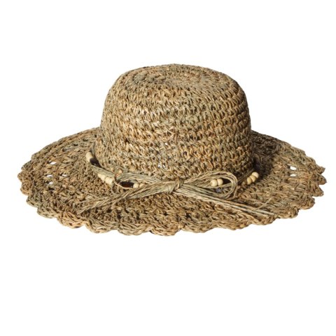 KAPELUSZ SŁOMKOWY DAMSKI HANDMADE Letni Plażowy z Trawy Morskiej