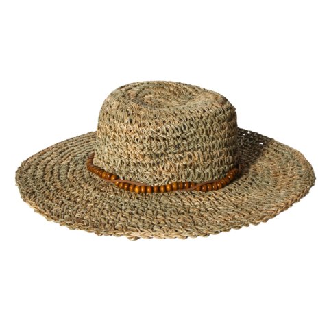 KAPELUSZ SŁOMKOWY DAMSKI Letni Plażowy z Trawy Morskiej HANDMADE KAPELUSZ SŁOMKOWY DAMSKI Letni Plażowy z Trawy Morskiej HANDMADE