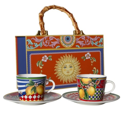 KUFEREK Box Filiżanka Espresso + Podstawka 2x Ceramika 50ml Włochy Prezent