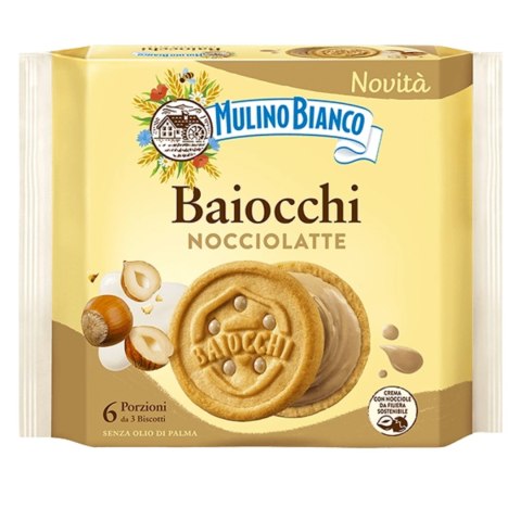 MULINO BIANCO BAIOCCHI włoskie ciastka z kremem z orzechów laskowych 168g MULINO BIANCO BAIOCCHI włoskie ciastka z kremem z orzechów laskowych 168g