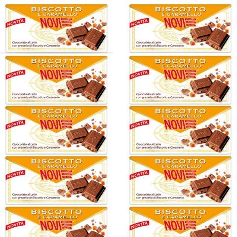 NOVI Czekolada z biszkoptem i chrupiącym karmelem 100g x 10szt NOVI Czekolada z biszkoptem i chrupiącym karmelem 100g x 10szt