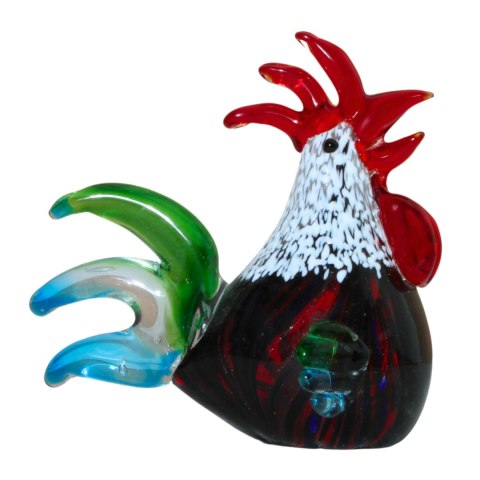 SZKLANA DEKORACJA Kogut Wielobarwny 15cm Typu MURANO SZKLANA DEKORACJA Kogut Wielobarwny 15cm Typu MURANO