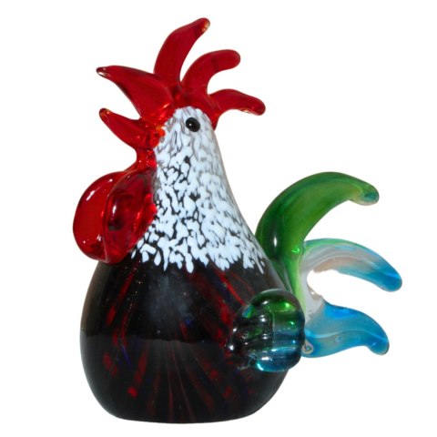 SZKLANA DEKORACJA Kogut Wielobarwny 15cm Typu MURANO SZKLANA DEKORACJA Kogut Wielobarwny 15cm Typu MURANO