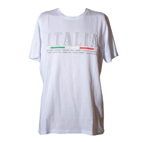 T-SHIRT KOSZULKA MĘSKA ITALIA Biała XL Włochy Italy T-SHIRT KOSZULKA MĘSKA ITALIA Biała XL Włochy Italy