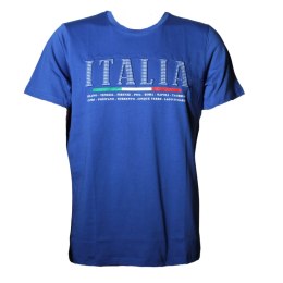 T-SHIRT KOSZULKA MĘSKA ITALIA Niebieska S Włochy Italy