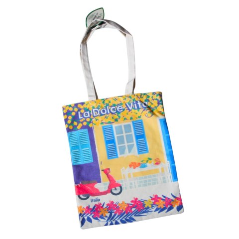 TORBA BAWEŁNIANA z Nadrukiem Skuter La Dolce Vita ITALIA 41x33cm TORBA BAWEŁNIANA z Nadrukiem Skuter La Dolce Vita ITALIA 41x33cm