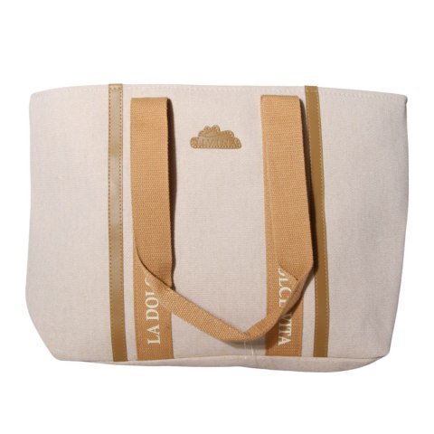 TORBA TOREBKA DAMSKA SHOPPER Beżowa 45x30cm Tote Bag Włochy TORBA TOREBKA DAMSKA SHOPPER Beżowa 45x30cm Tote Bag Włochy