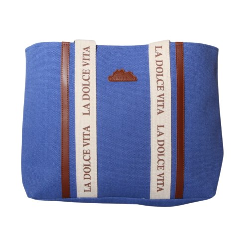 TORBA TOREBKA DAMSKA SHOPPER Niebieska 45x30cm Tote Bag Włochy TORBA TOREBKA DAMSKA SHOPPER Niebieska 45x30cm Tote Bag Włochy