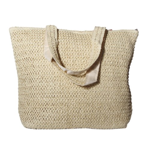 TORBA TOREBKA DAMSKA SŁOMKOWA Duża Plażowa SHOPPER Lato Beżowa 46x36cm TORBA TOREBKA DAMSKA SŁOMKOWA Duża Plażowa SHOPPER Lato Beżowa 46x36cm